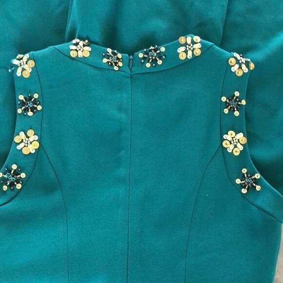 Belle Badgley Miscka Emerald Dress Sz 2 - Picture 7 of 11